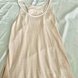 lululemon athletica Cream Striped Tank Top